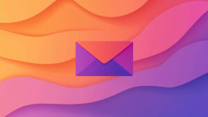 a purple envelope on a colorful background - architecture email marketing